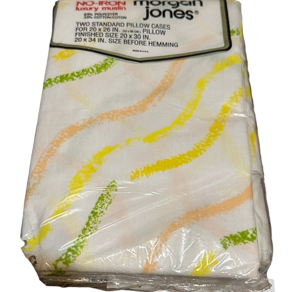 Vintage Morgan Jones Luxury Muslin Full Double Set Fitted Flat Sheet - Picture 8 of 9